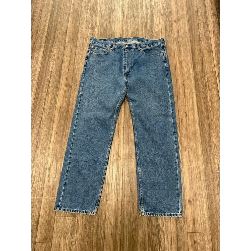 Levi's Men's 505 Mid‎ Rise Regular Fit Straight Leg Full Fit Jeans 40
